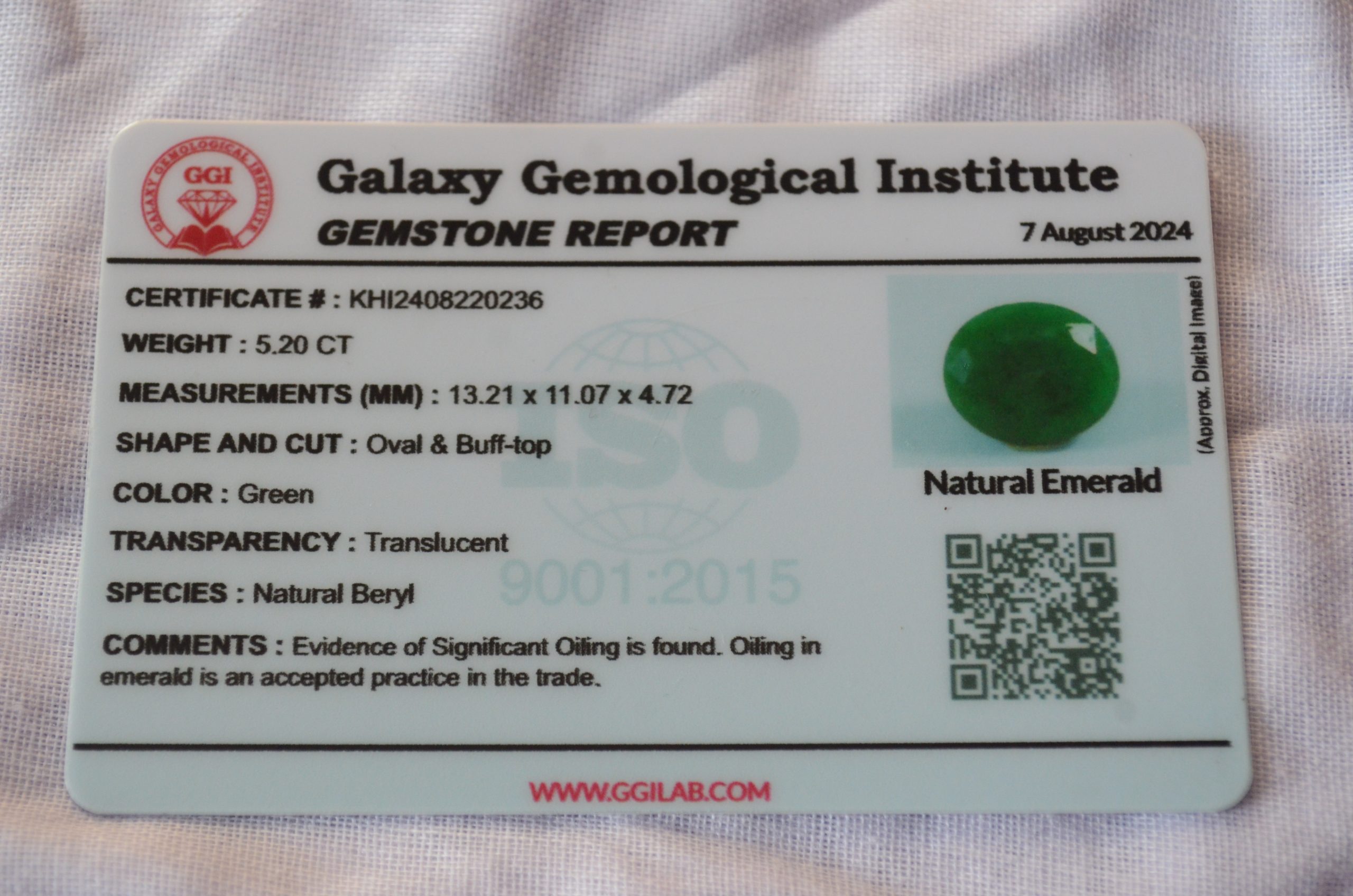 NATURAL Emerald SWAT (زمرد) 5.20 ct